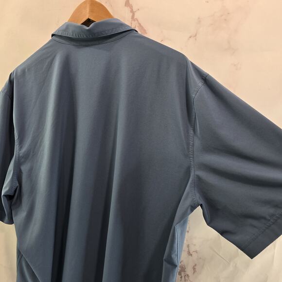 Eddie Bauer Shirt Mens XL Tall Long Blue Button Up Short Sleeve Stretch Travex - Picture 8 of 12